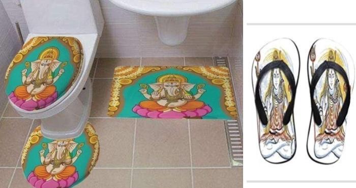 amazon faces anger of hindus for selling slippers toilet covers mats