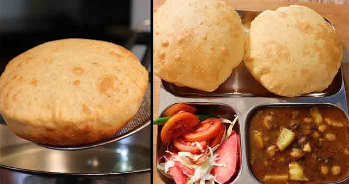 make bhature from wheat flour chhole with potato