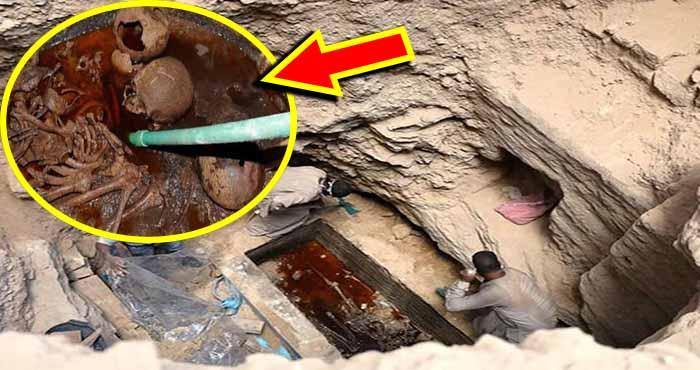 mysterious 9 feet and 30 thousand kg weight tomb cracked open