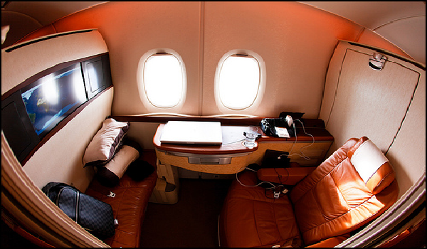 providing facilities in first class or business class of luxurious airlines