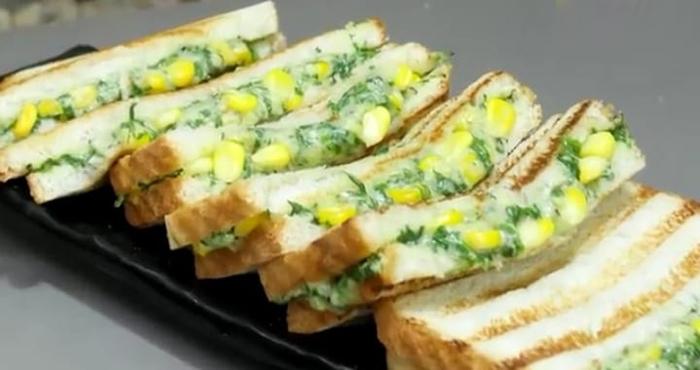spinach corn cheese sandwich recipe